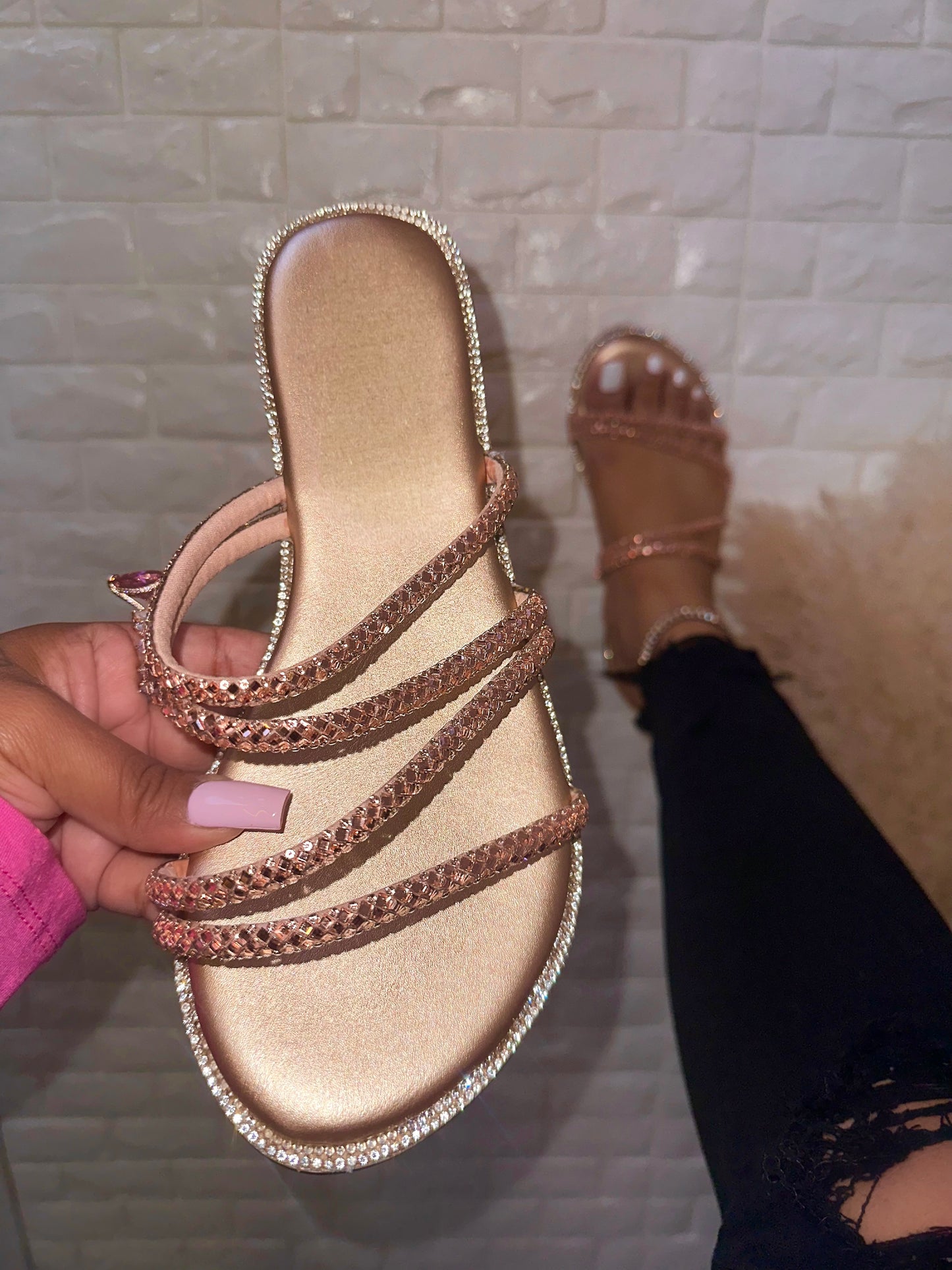 Gabby Sandal - Champagne (Wide Width)