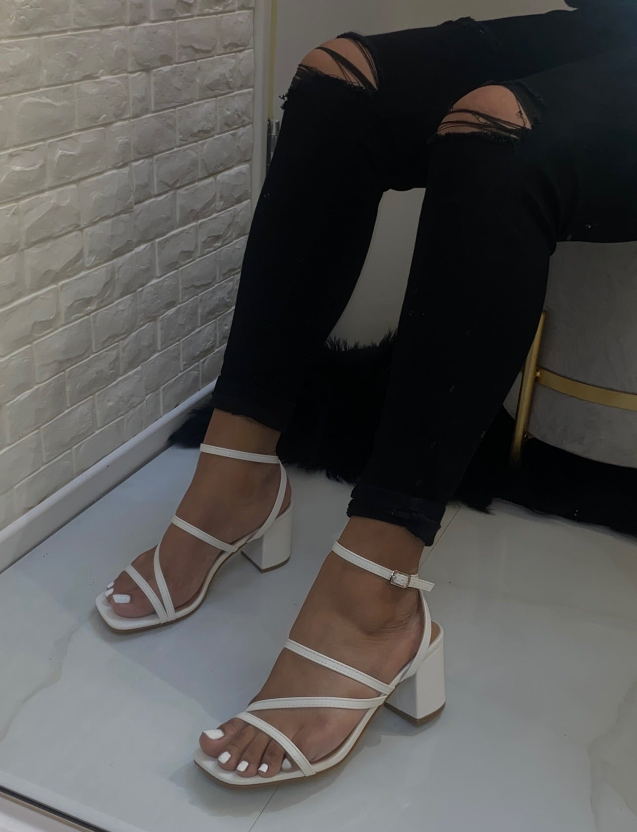 Ally Heel - Ivory (Wide Fit)
