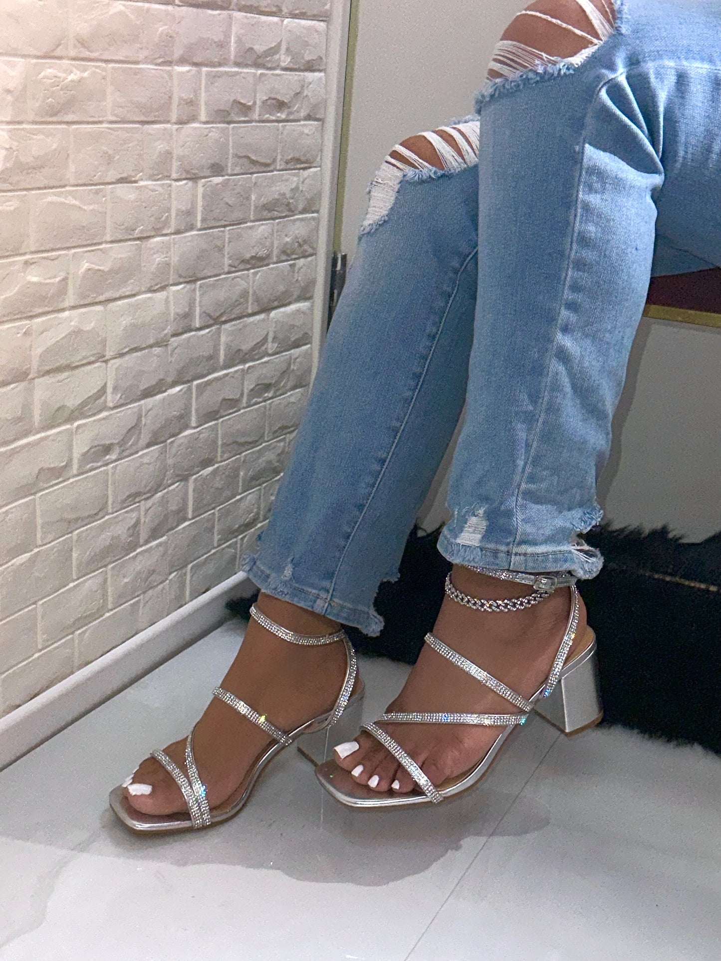 Everly Heel - Silver (Wide Width)