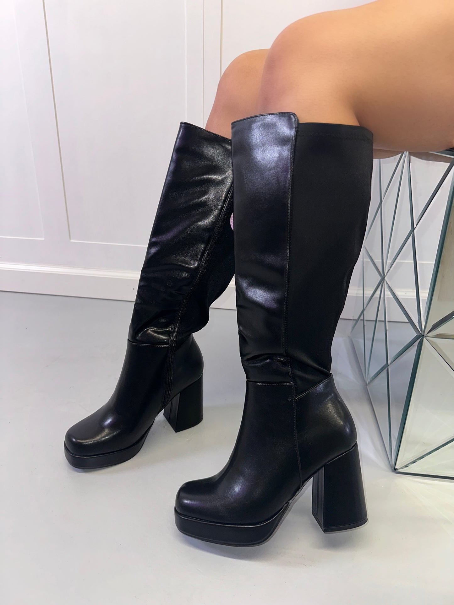 Kalani Wide Calf Boot - Black (Wide Fit)