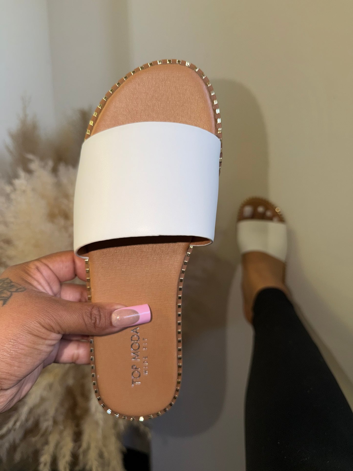 Amirah Sandal - White (Wide Fit)