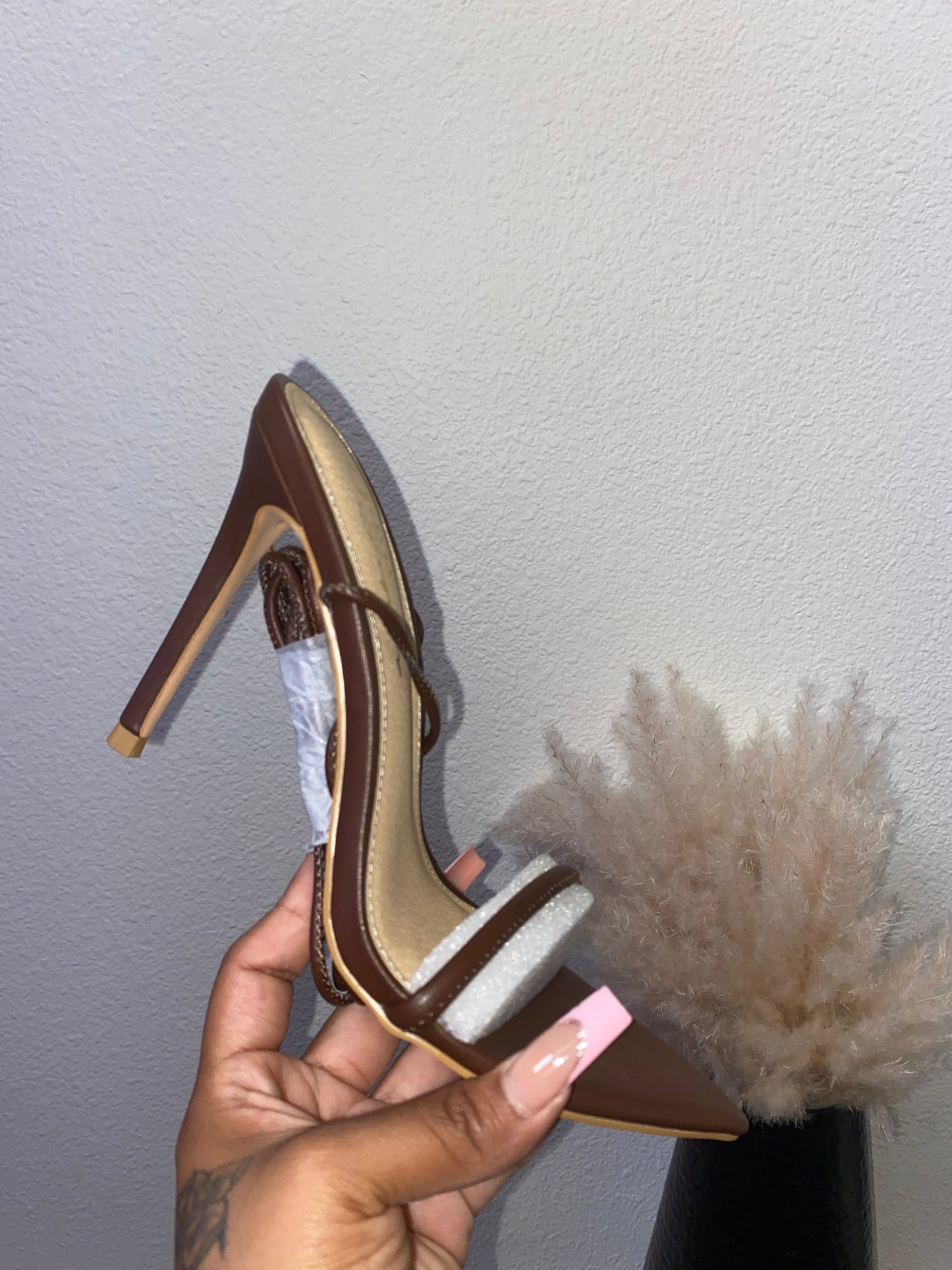 Mandie Heel - Brown PU