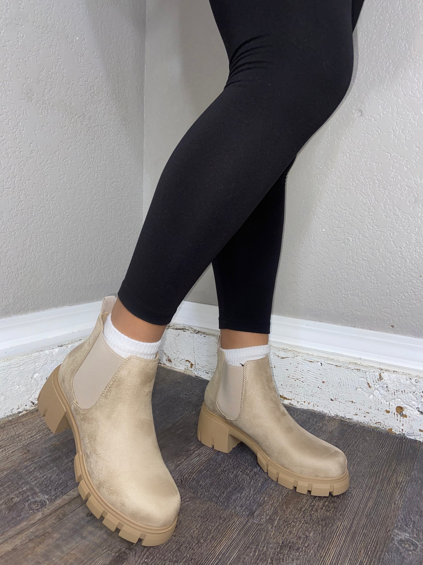 Gabby Boot - Beige (Wide Friendly)