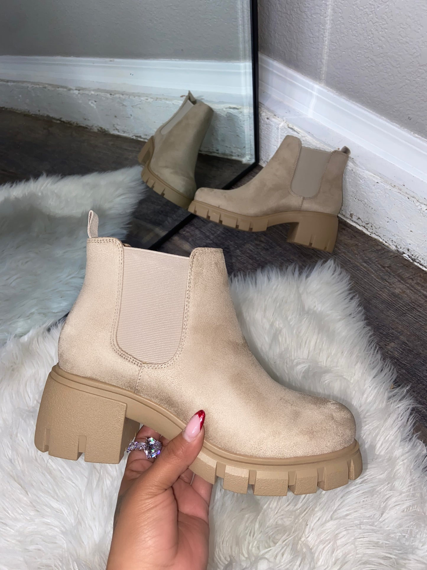 Gabby Boot - Beige (Wide Friendly)