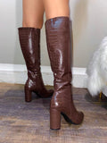 Martha Boot - Brown/Croc