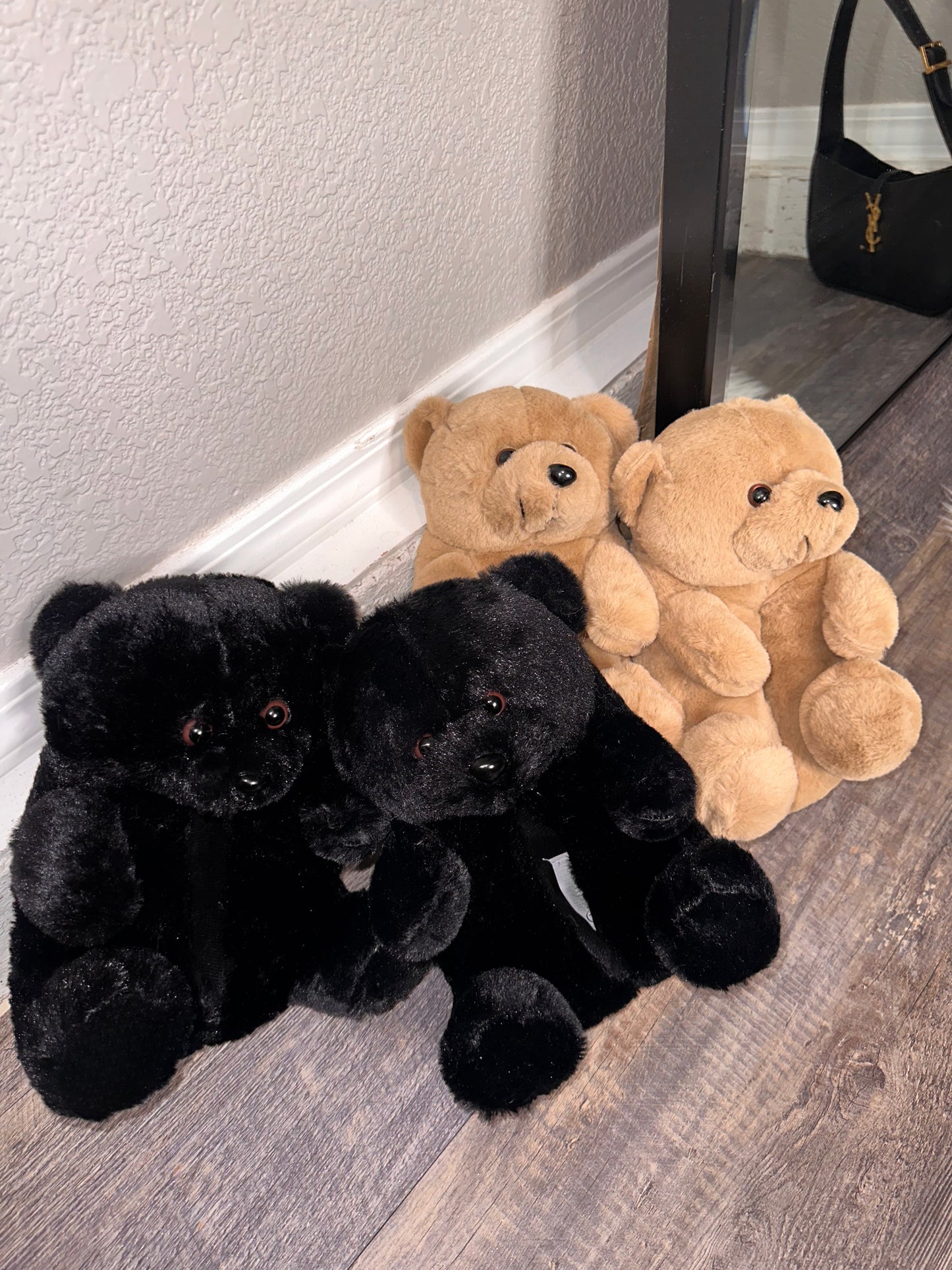 Teddy Slippers - Black