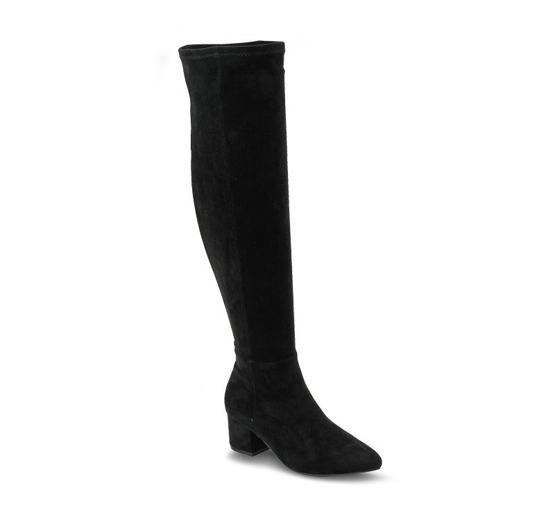 Ivanna Short Heel Boot - Black (Wide Friendly)