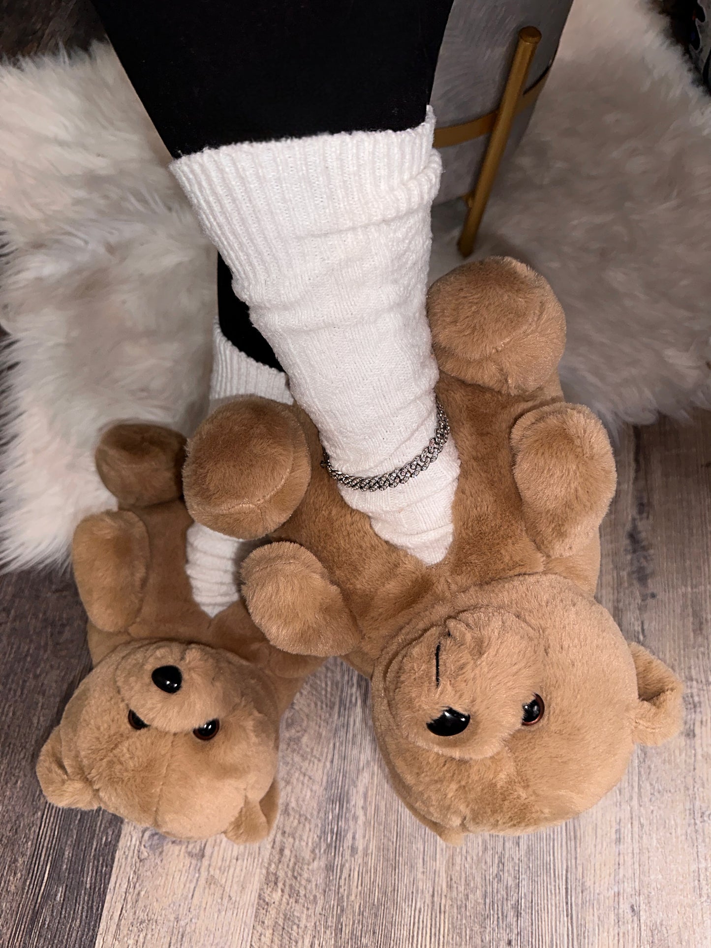 Teddy Slippers - Tan