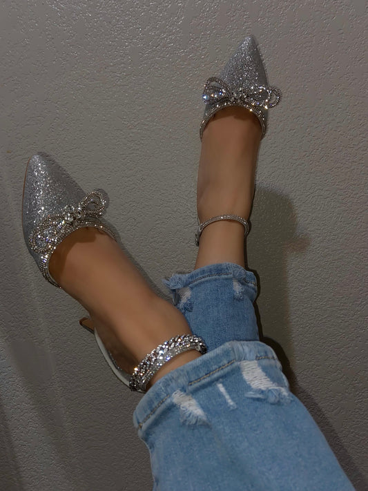 Princess Heel - Silver/Glitter (Wide Friendly)