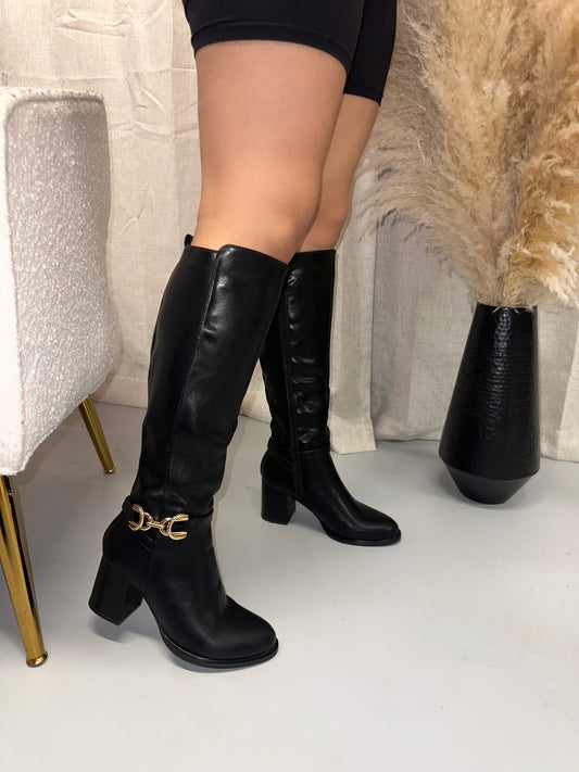 Susan Knee High Boot - Black