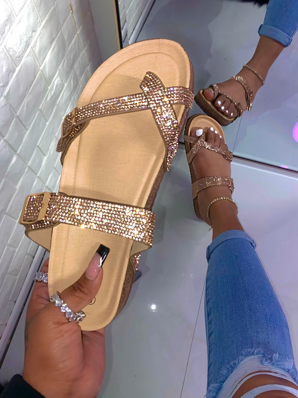 Isabel Sandal - Rose Gold (Wide Friendly)