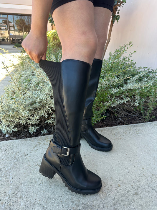 Naomi Boot - Black (Wide Calf Friendly)