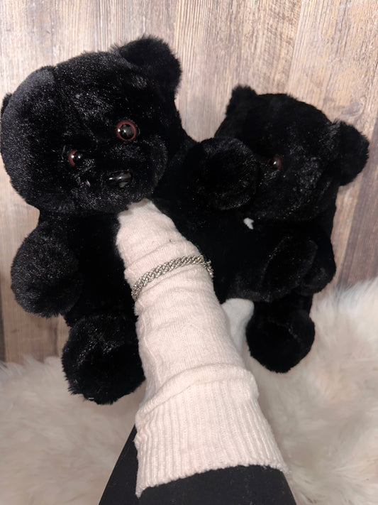 Teddy Slippers - Black