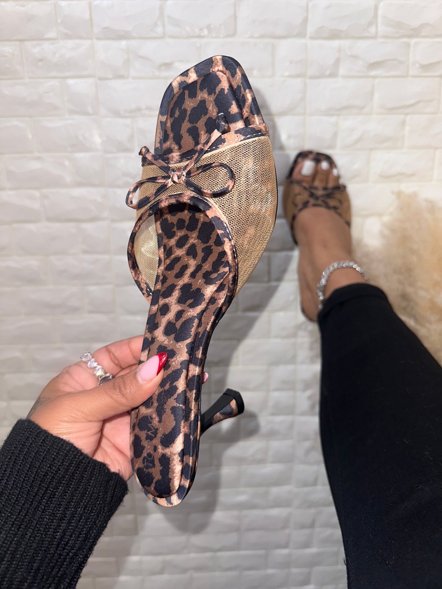 Sandra Heel - Leopard (Wide Friendly)