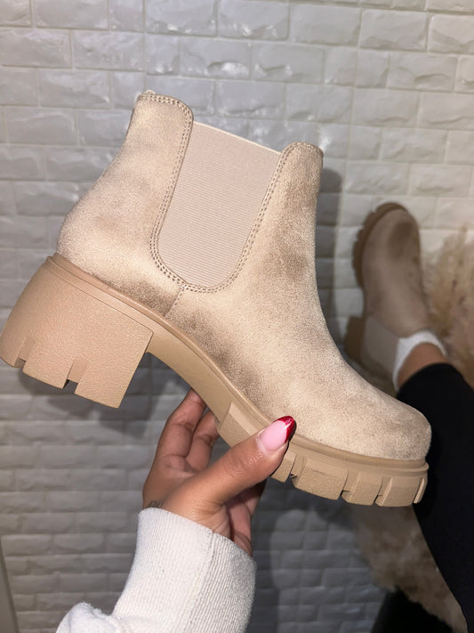 Gabby Boot - Beige (Wide Friendly)