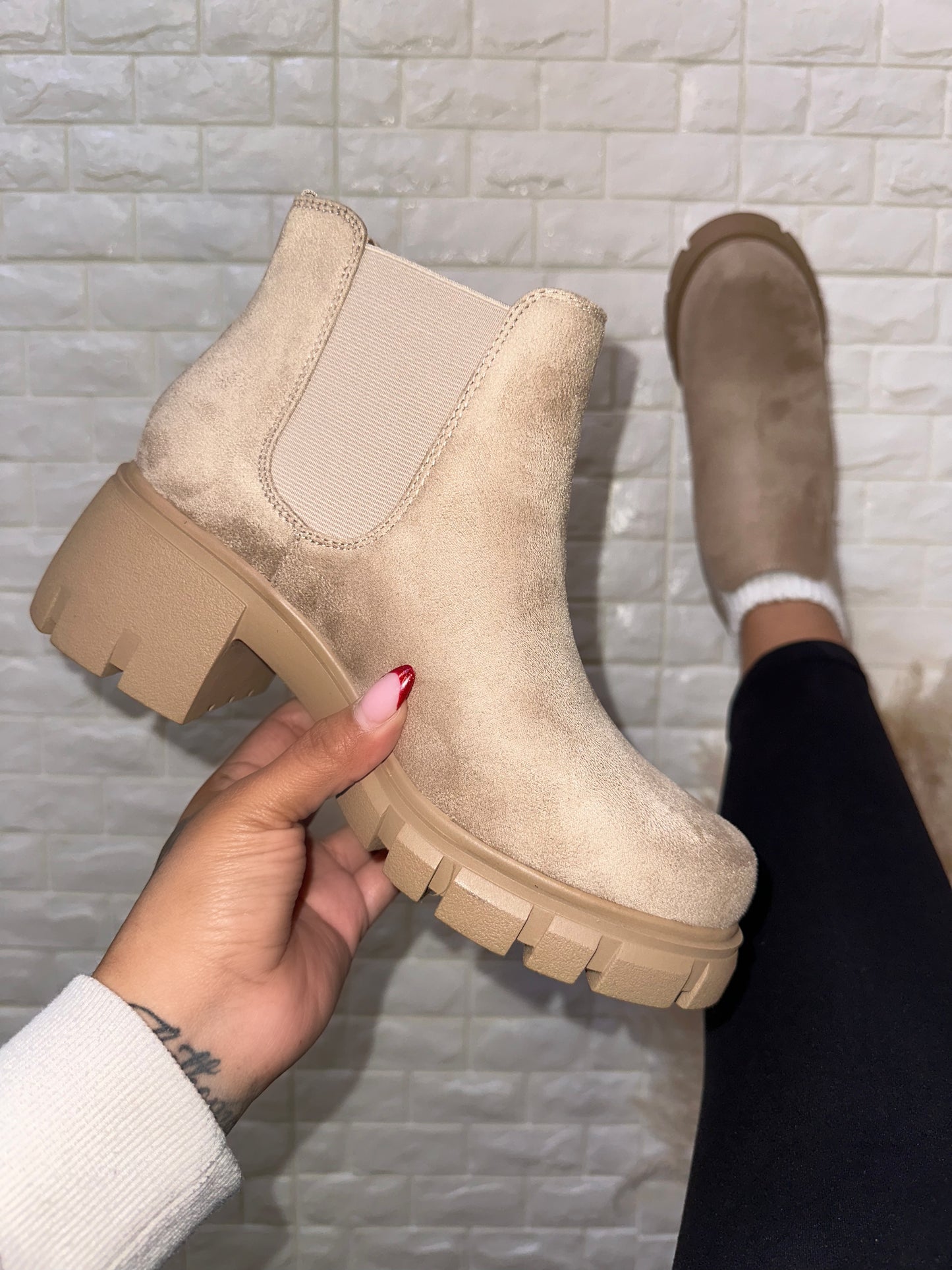 Gabby Boot - Beige (Wide Friendly)