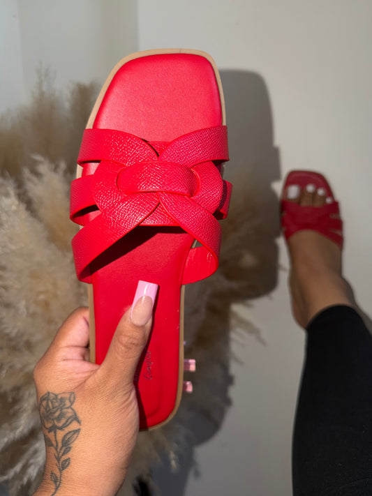 Vesta Sandal - Red (Wide Friendly)