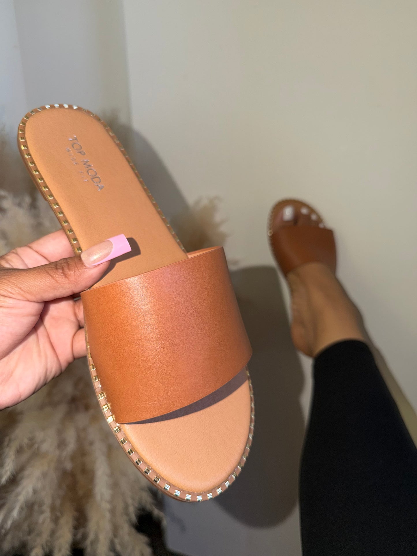Amirah Sandal - Tan (Wide Fit)