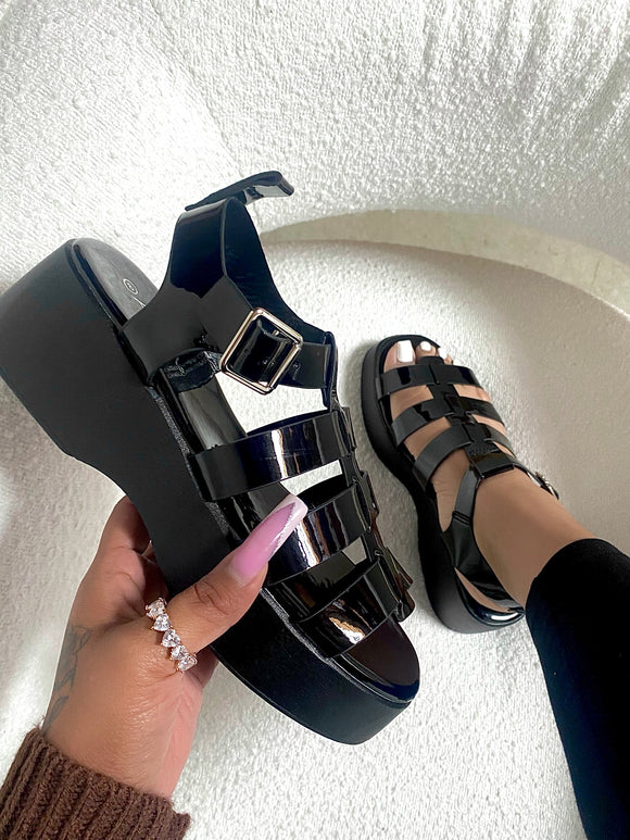 Trinity Sandal - Black (Wide Friendly)