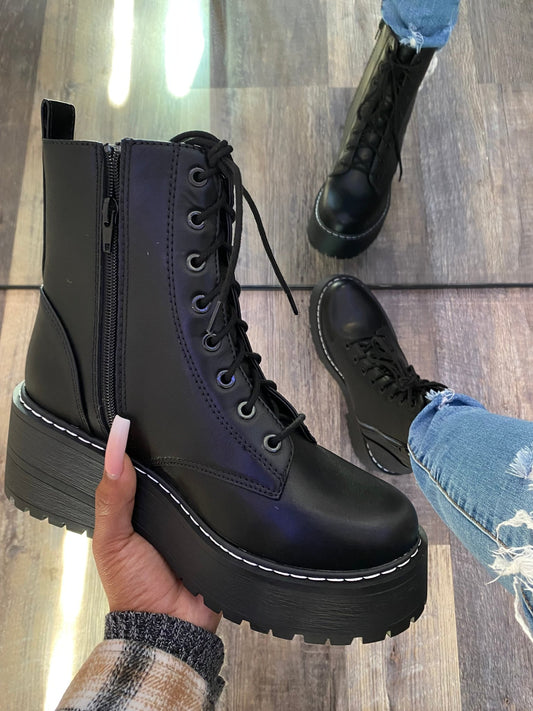 Raven Boot - PU Black - ShopShoeHaul